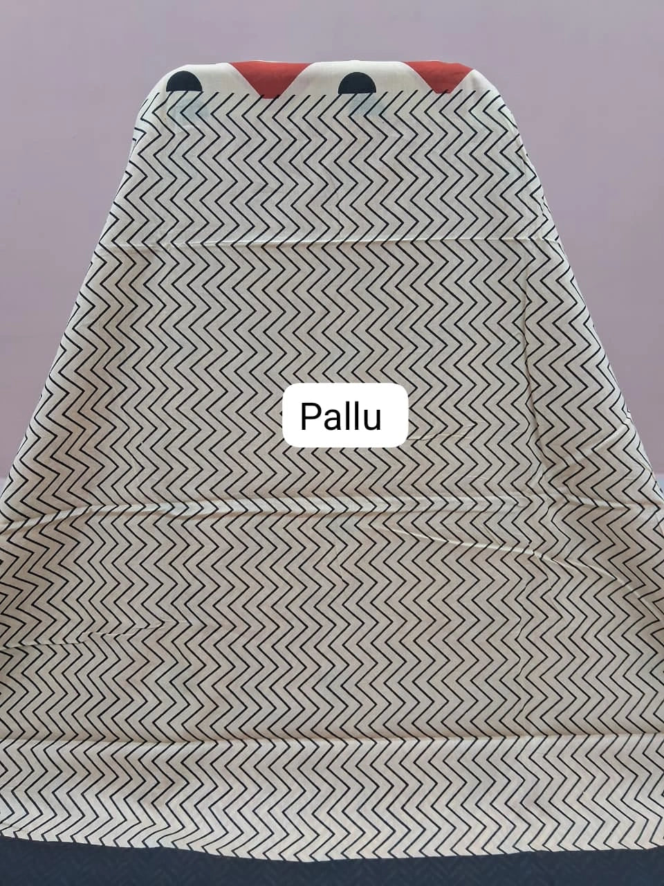 Dark Peach Mulmul Cotton Saree Pallu