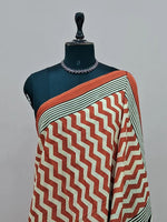 Orange Mulmul Cotton Saree 1