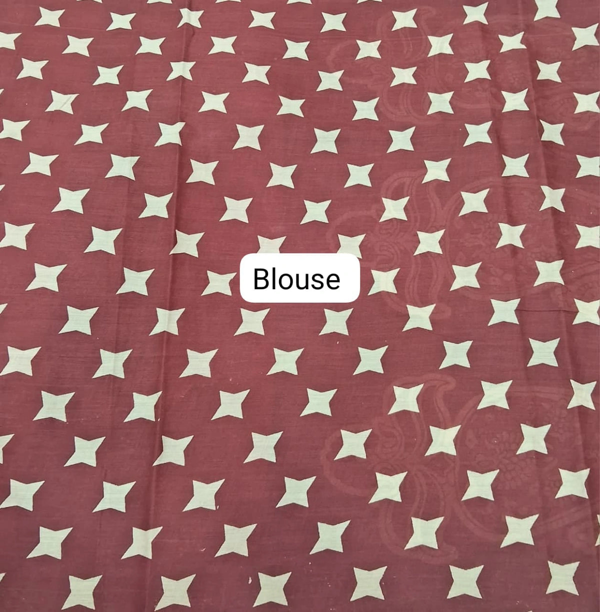 Maroon Plain Mulmul Cotton Saree Blouse