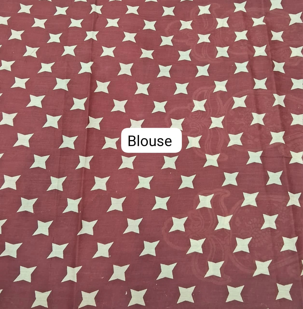Maroon Plain Mulmul Cotton Saree Blouse
