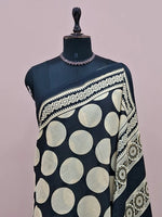 Black Pure Mulmul Cotton Saree 1