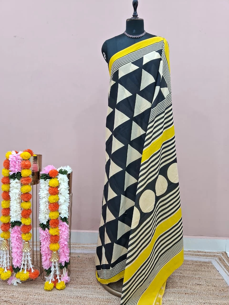 Black Mulmul Cotton Saree