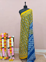 Mustard Yellow Mulmul Cotton Saree