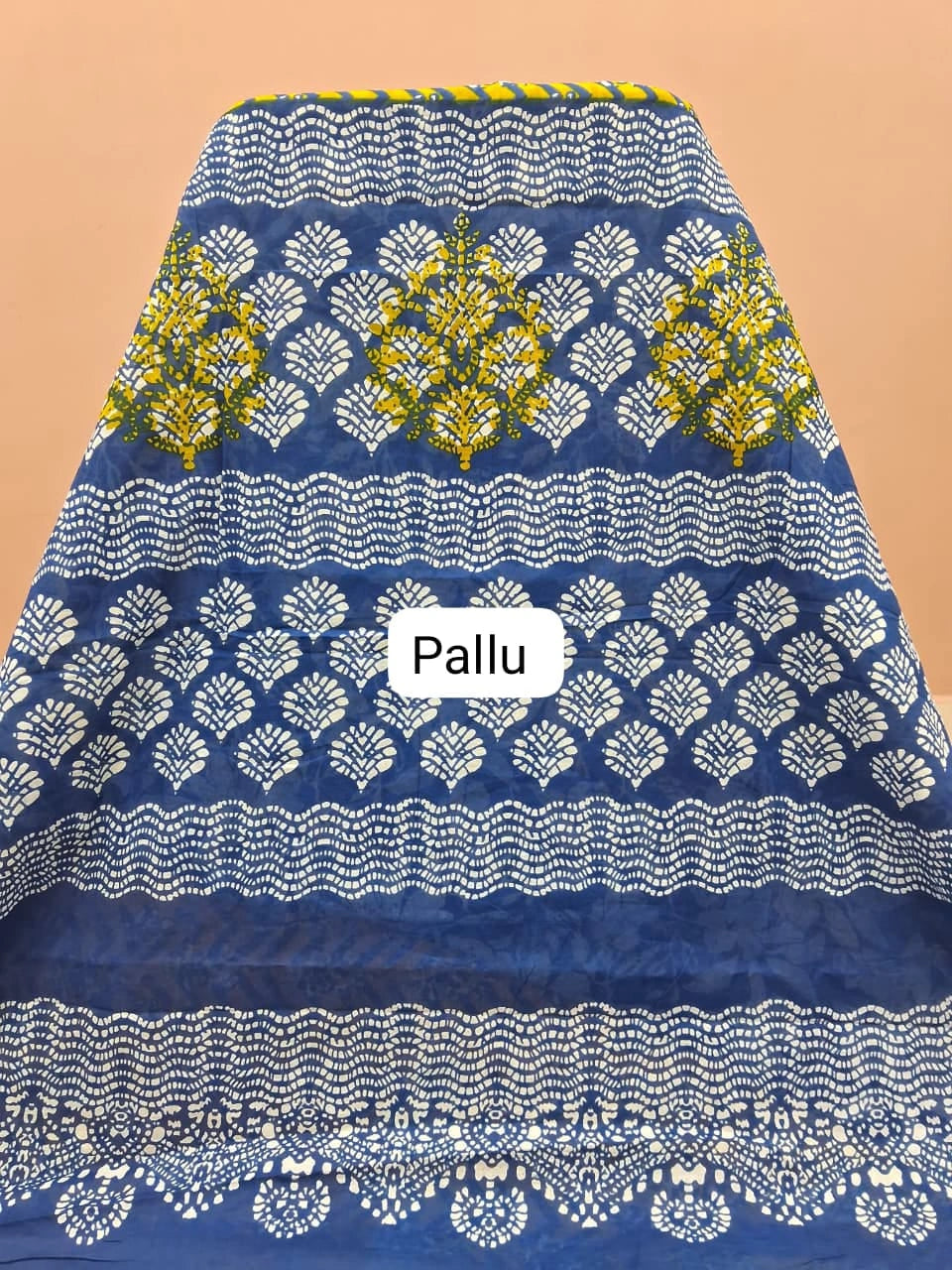 Mustard Yellow Mulmul Cotton Saree Pallu