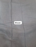White and Black Mulmul Cotton Saree blouse