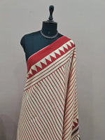 Beige Mulmul Cotton Saree  1