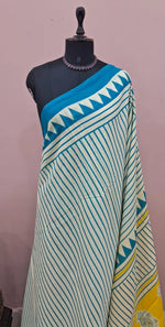 Off-White Mulmul Cotton Saree 1