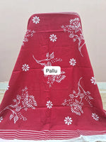 Dark Beige Mulmul Cotton Saree  pallu