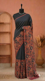 Black Mulmul Cotton Saree