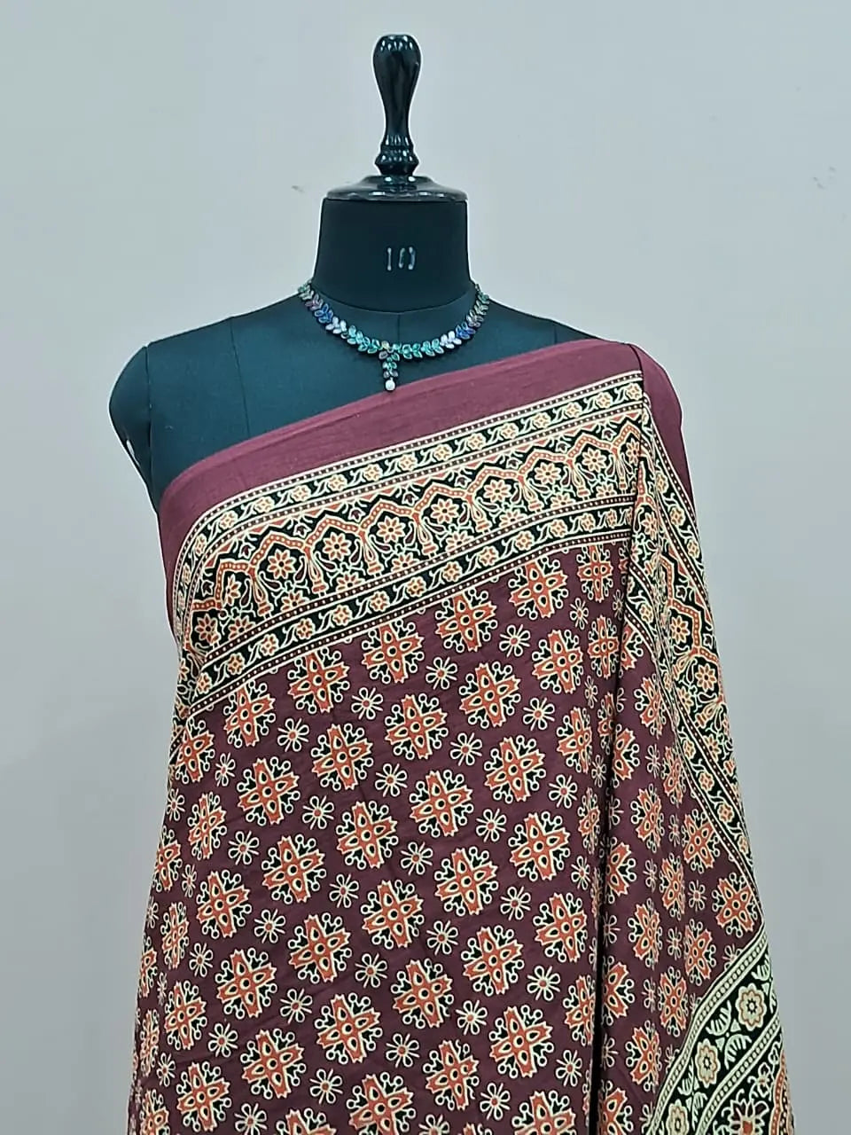 Maroon Mulmul Cotton Saree 1