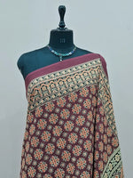 Maroon Mulmul Cotton Saree 1