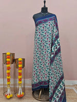 Light Pista Green Mulmul Cotton Saree 