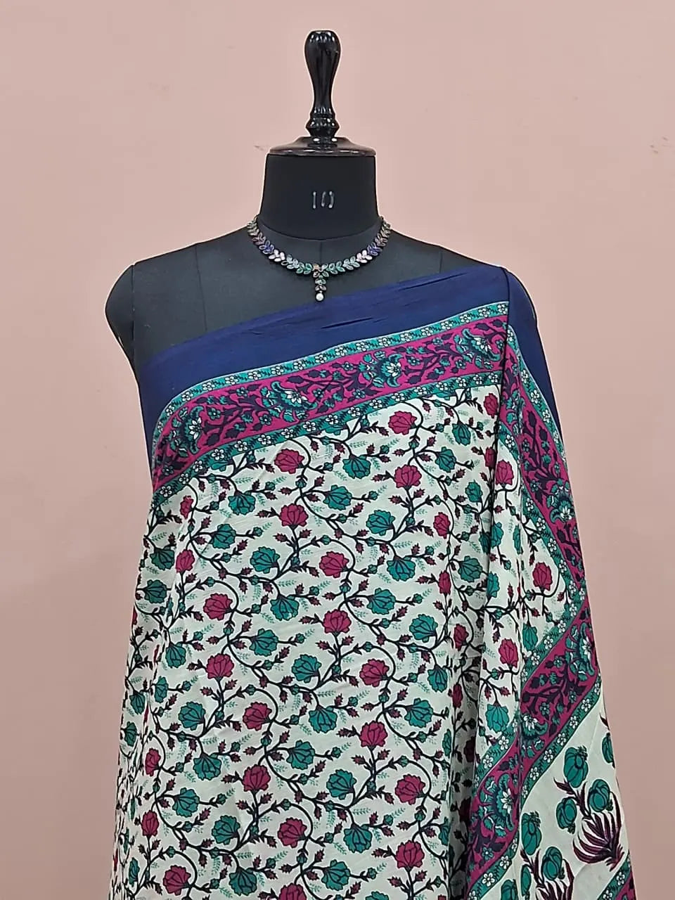 Light Pista Green Mulmul Cotton Saree 1