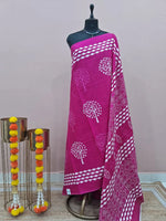 Pink Mulmul Cotton Saree 