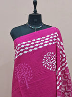 Pink Mulmul Cotton Saree 1