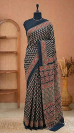 Black Pure Mulmul Cotton Saree 