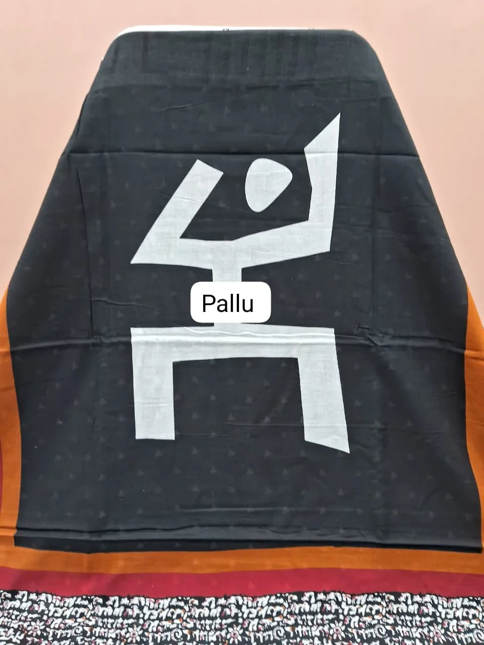 White Pure Mulmul Cotton Saree pallu