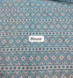 Sky Blue Mulmul Cotton Saree blouse