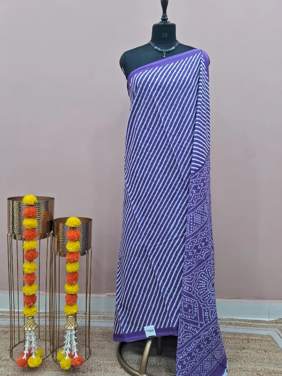 Purple Mulmul Cotton Saree 
