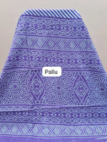 Purple Mulmul Cotton Saree pallu
