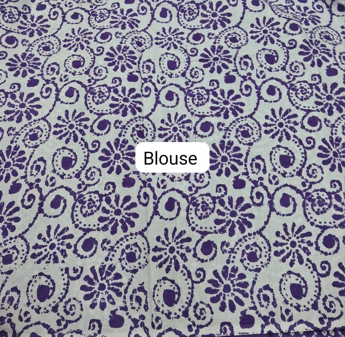 Purple Mulmul Cotton Saree blouse