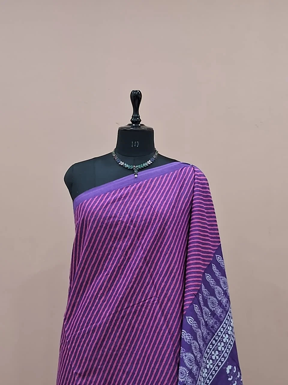 Light Purple Mulmul Cotton Saree 1