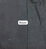 Dark Teal Blue Mulmul Cotton Saree blouse