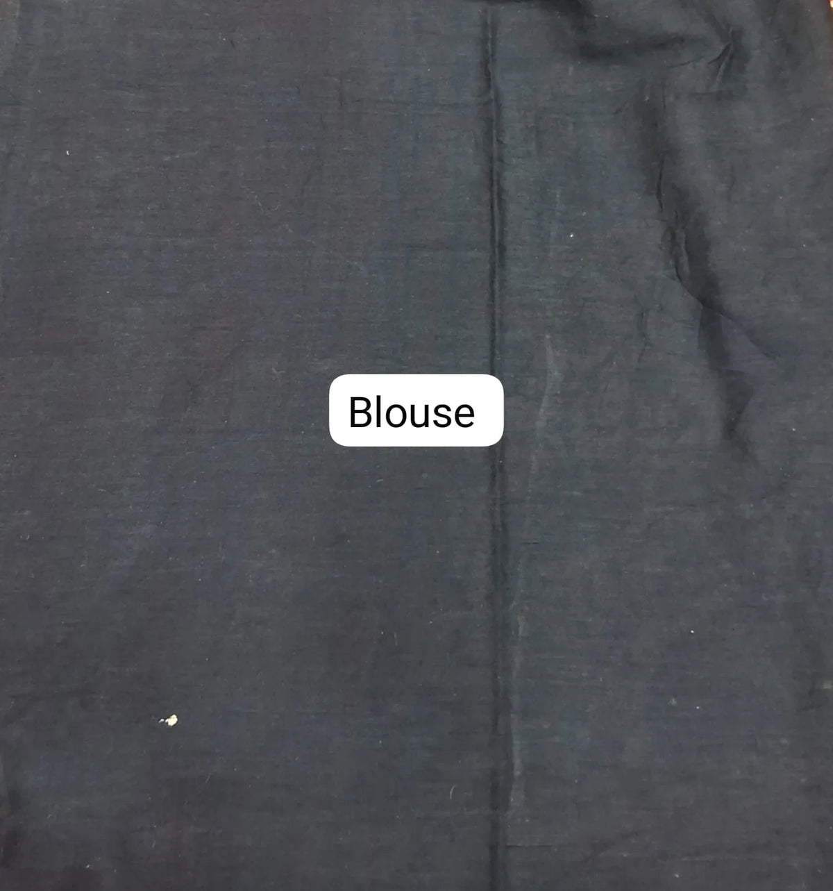 Dark Teal Blue Mulmul Cotton Saree blouse