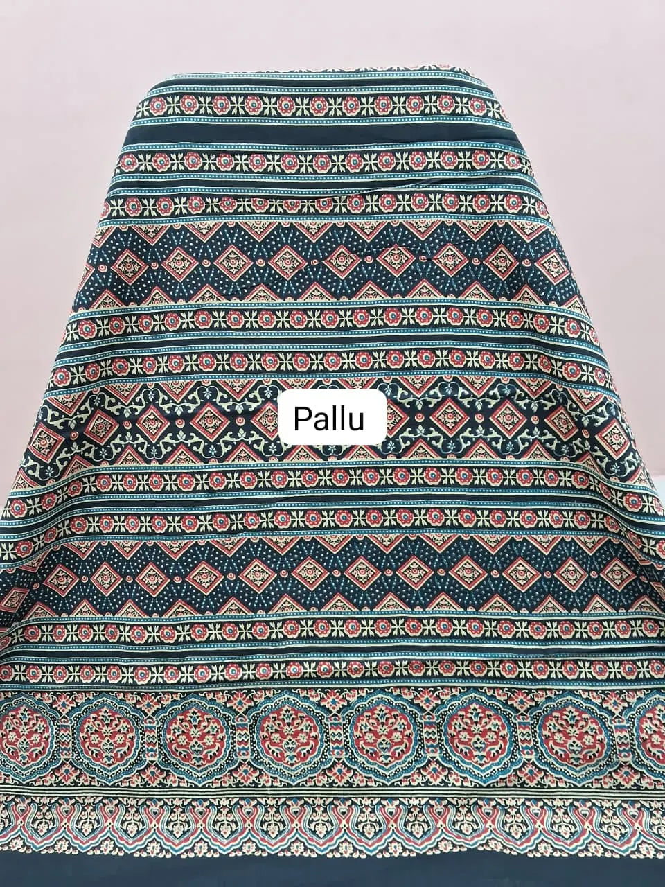 Black Mul Cotton Saree pallu