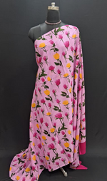 Pink Colour Mul Mul Cotton saree