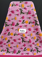 Pink Colour Mul Mul Cotton saree pallu