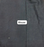 Dark Teal Blue Mul Cotton Saree blouse