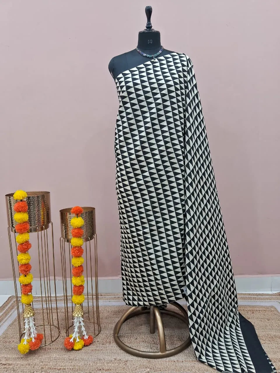 Black Pure Mulmul Cotton Saree 