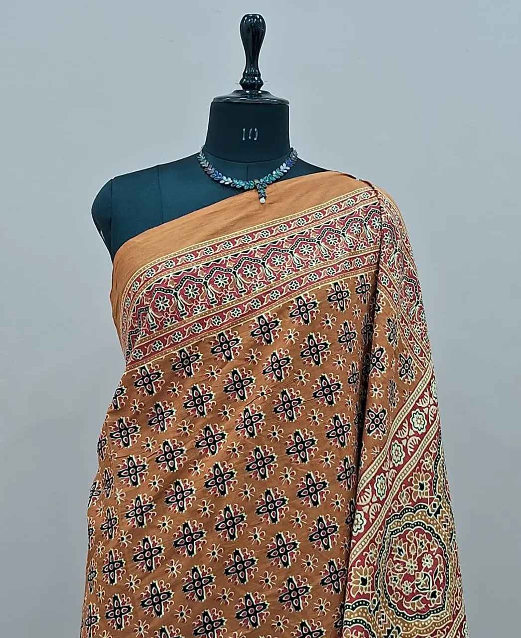 Dark Mustard Yellow Mul Cotton Saree 1