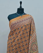 Dark Mustard Yellow Mul Cotton Saree 1