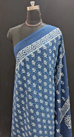 Indigo Blue mulmul cotton saree 1