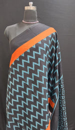 Black mulmul cotton saree 1