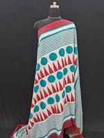 White mulmul cotton saree