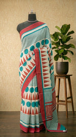 White Mulmul Cotton Saree