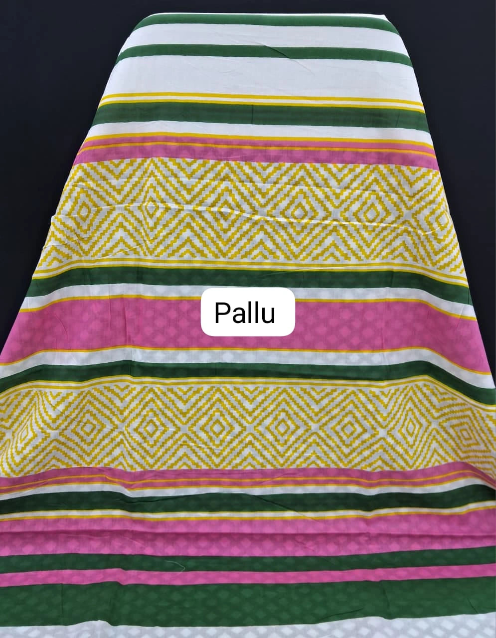 Pure white plain mulmul cotton saree Pallu