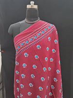 Maroon mulmul cotton saree 1