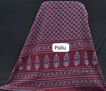 Maroon mulmul cotton saree Pallu