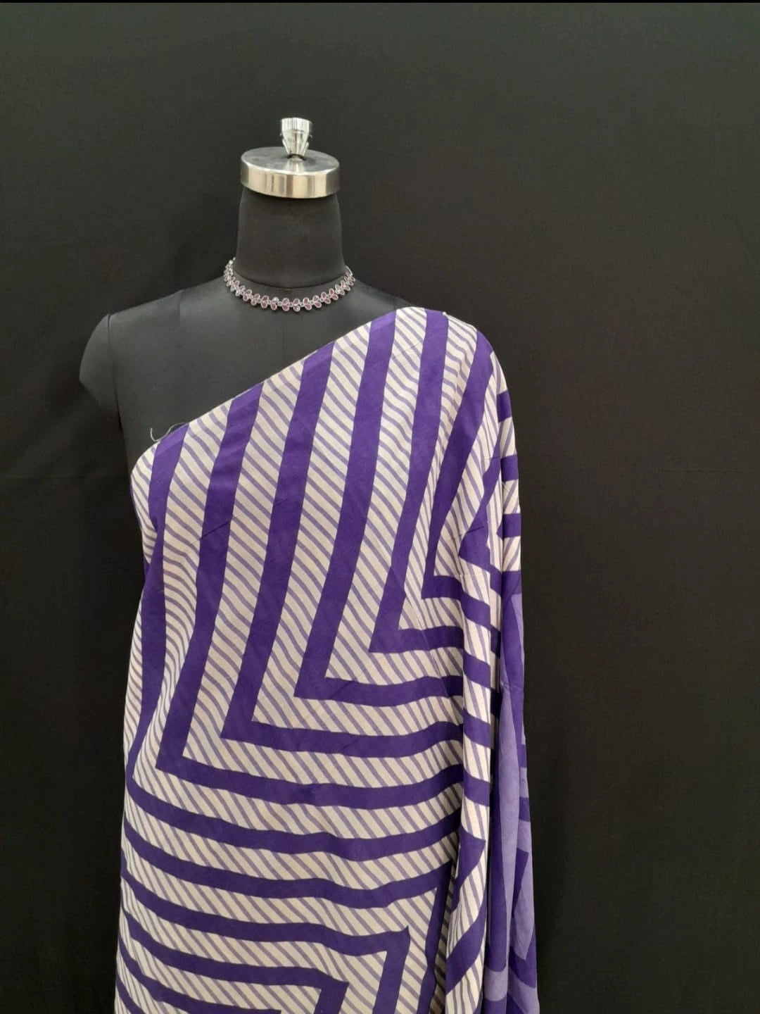 Purple Mulmul cotton saree 1