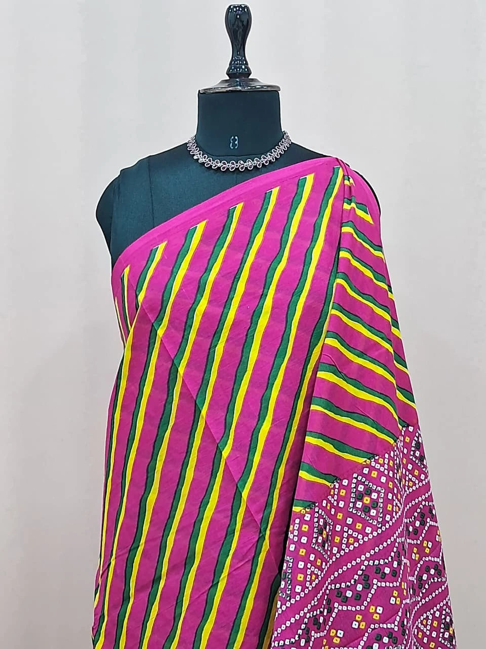 Rani Pink Mulmul Cotton Saree 1