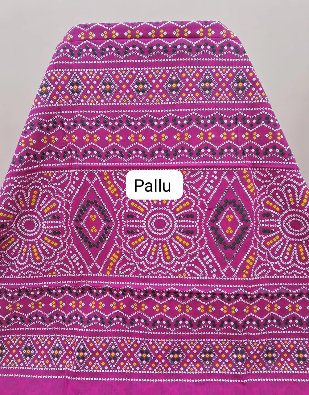 Rani Pink Mulmul Cotton Saree Pallu