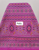 Rani Pink Mulmul Cotton Saree Pallu