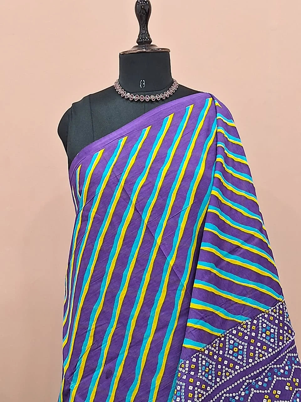 Purple Mulmul Cotton Saree  1