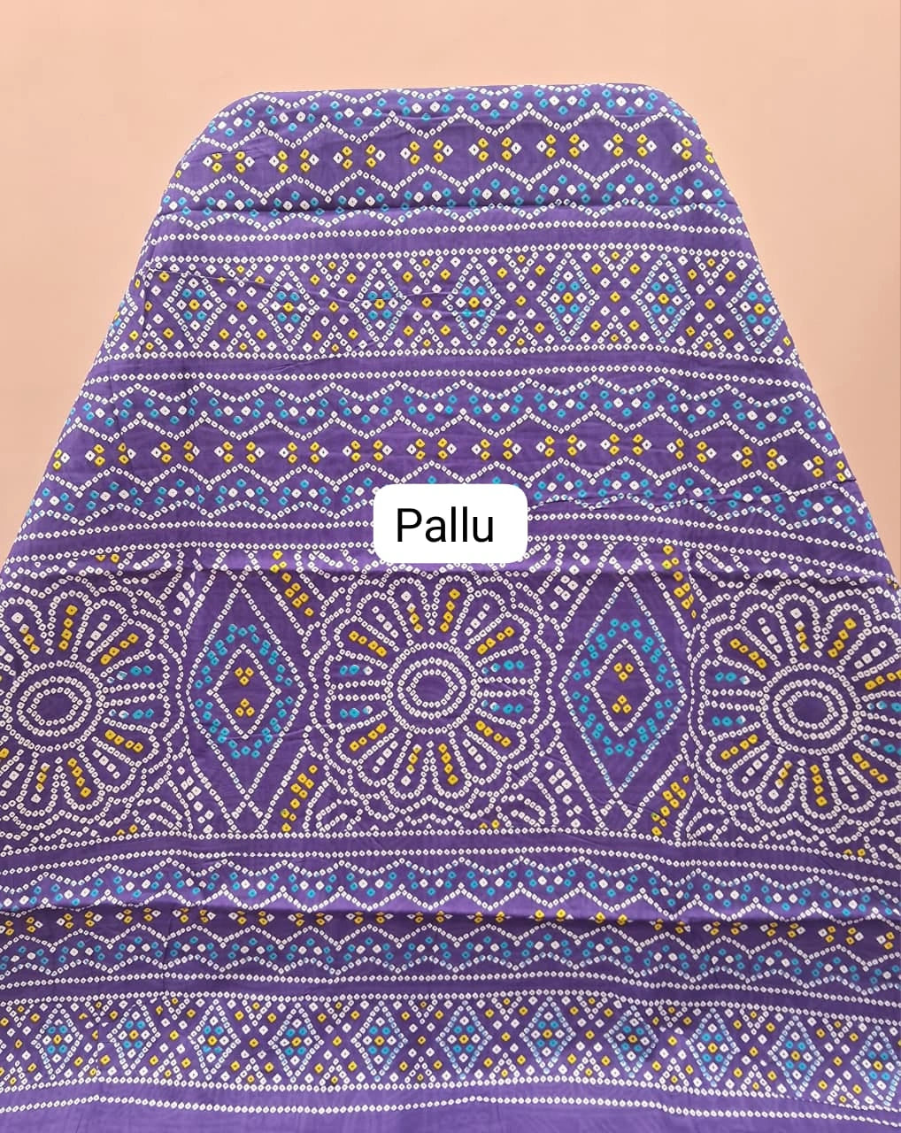 Purple Mulmul Cotton Saree Pallu