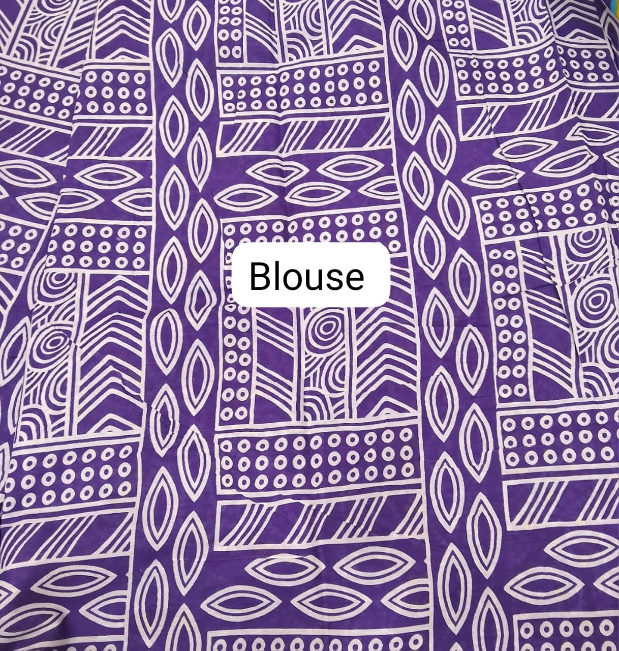 Purple Mulmul Cotton Saree blouse