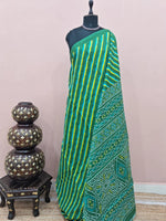 Green Mulmul Cotton Saree